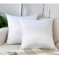 thumbnail image 1 of Aiking Home Collection 26x26 Inches Faux Silk Square European Shams, Zipper Closure, White (Set of 2), 1 of 7