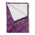 thumbnail image 2 of Stripes Soft Flannel Fleece Throw Blanket, Geometrical Theme Colorful Lines Pattern Abstract Wavy Motifs, Cozy Plush for Indoor and Outdoor Use, 50" x 60", Violet Fuchsia, by Ambesonne, 2 of 5