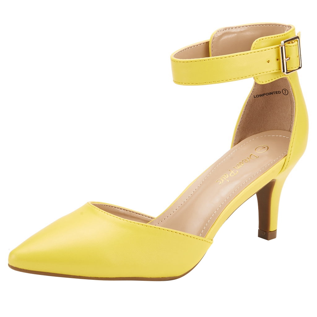 Dream Pairs Women's Ankle Strap Pump Dress Shoes Fashion Low Heel