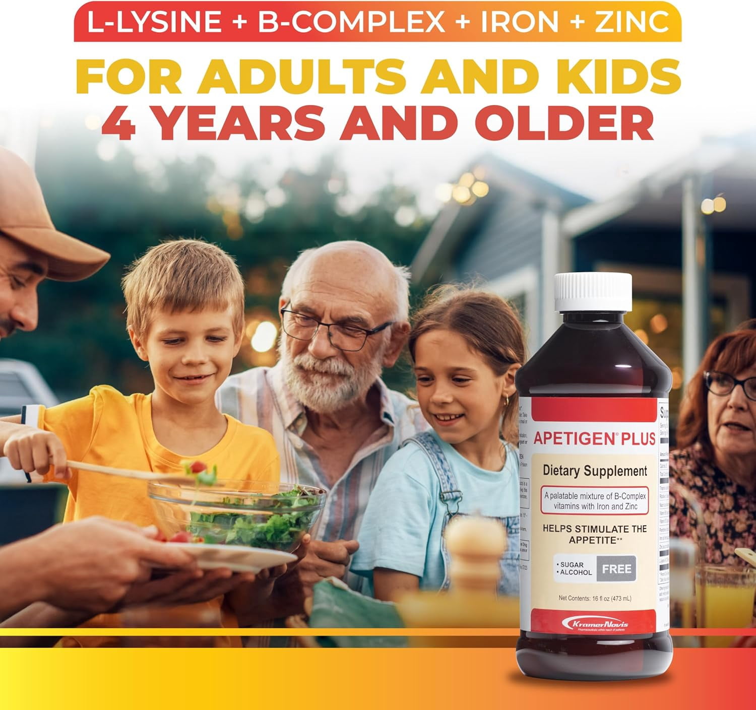 Apetigen-Plus Appetite Booster for Kids and Adults, 16 oz., Orange Flavor