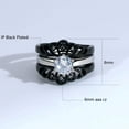 thumbnail image 2 of Ringheart Couple Rings Black Matching Rings Crown Ring Women Wedding Ring Sets for Him and Her, 2 of 8
