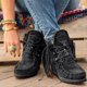 thumbnail image 1 of ZHAOCHENG Botines de suela gruesa para mujer Botines de invierno de talla grande para mujer Botines con borlas Frenal Botines de punta cuadrada para mujer 42 Negro, 1 of 2