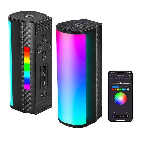 NEEWER Magnetic Handheld Light Wand with APP Control, 360° Full RGB Mini LED Video Light Stick with 2550mAh Battery, 2500K~8500K Dimmable CRI 97 with 17 Light Scenes f