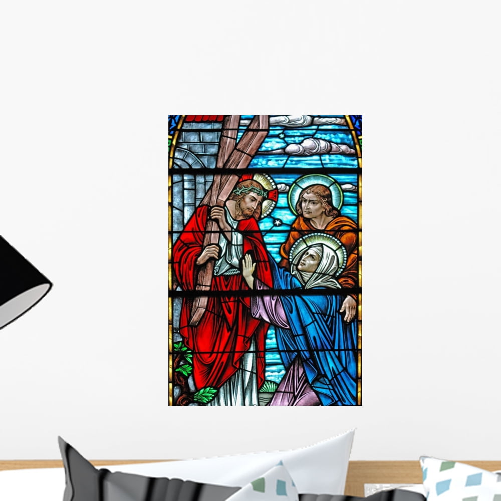 Stained Glass Window 1 Wall Mural by Wallmonkeys Peel and Stick Graphic