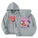 thumbnail image 1 of Moonsky Sudadera con capucha y cordón HUNTRX, estampado de grupo de chicas coreanas, jersey corto, suave y cómodo, top de manga larga para primavera y otoño. Gris claro 120, 1 of 4