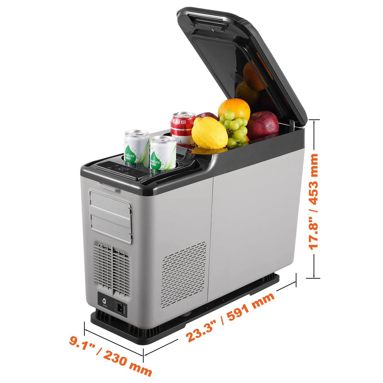 Car Refrigerator, 12 Volt Car Armrest Refrigerator Fridge, 15 L Single Zone Portable Freezer, -4-68 F Adjustable Range, 12/24V DC and 100-240V AC Compressor Cooler for Outdoor, Camping