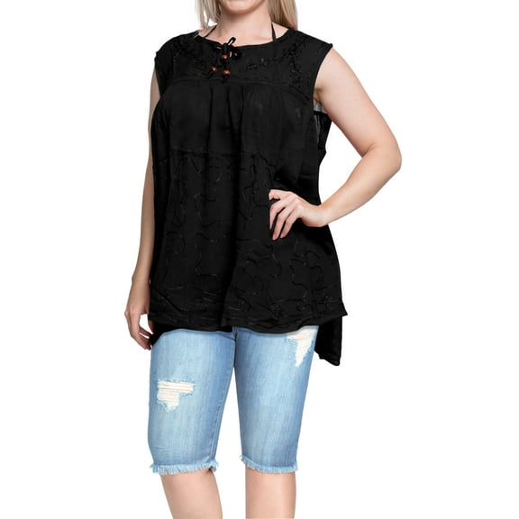 HAPPY BAY Women's Summer Relaxed Flowy House Wear Swing Dresses 2X Black_AC1137