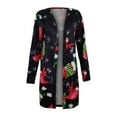 thumbnail image 4 of Pntutb Mujer Navidad Impresión Moda Casual Botón Manga Larga Rebeca Top Blusa Pntutb Pntutb-6171, 4 of 5