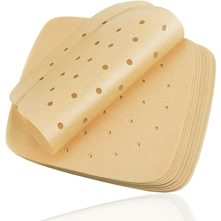 

200pcs Air Fryer Parchment Paper Liners - Premium Perforated Parchment Paper Compatible with Philips Non-Stick Steamer Mat for Air Fryer，Bamboo Steamer，Baking，Cooking (square)