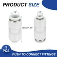 thumbnail image 2 of Uxcell 5 Pcs Push to Connect Fittings Reducing 1/2" Tube OD x 1/4" Tube OD Straight Pneumatic Quick Connector, White, 2 of 7