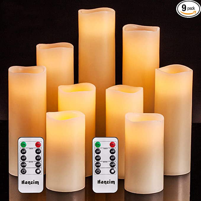 Flickering Flameless Candles Moving Wick Flameless Led Candles Battery Operated Set of 3 Real Lvory Wax Pillar Large Candles with Remote Control and Timer Tealight Candle White 4 5 6 Inch 
