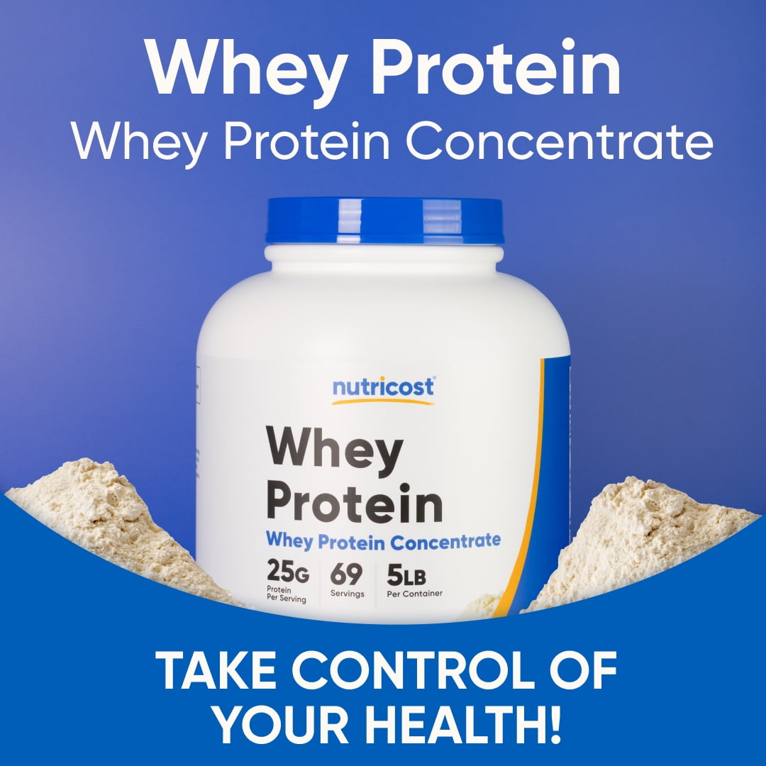 Nutricost Whey Protein Concentrate Powder (Unflavored) 5LBS