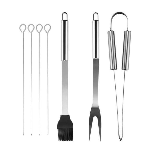 GROWTH TANK BBQ Grill Tool Set Fork Skewers Barbecue Grilling Kitchen Utensils Tools Kit 7PCS