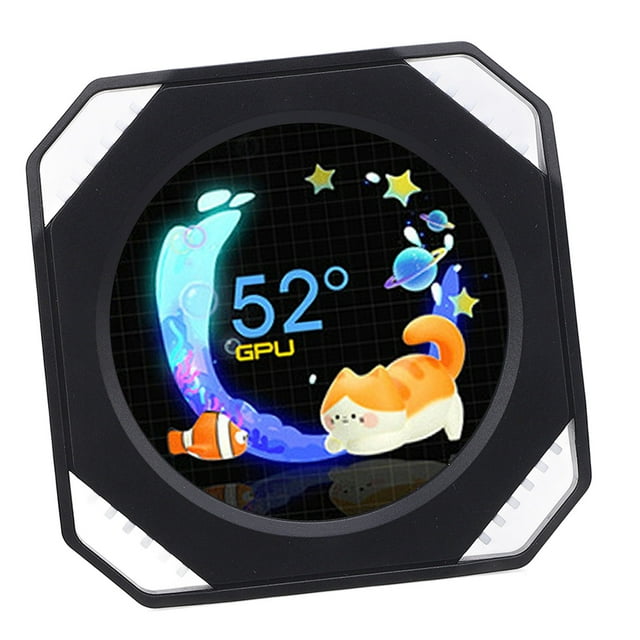 2.1inch USB Monitor, USB RGB GPU CPU Computer Temp Monitor CPU Cooler LCD Display Water Cooler Screen Computer Accessories PC Sensor Panel Various Data Monitoring