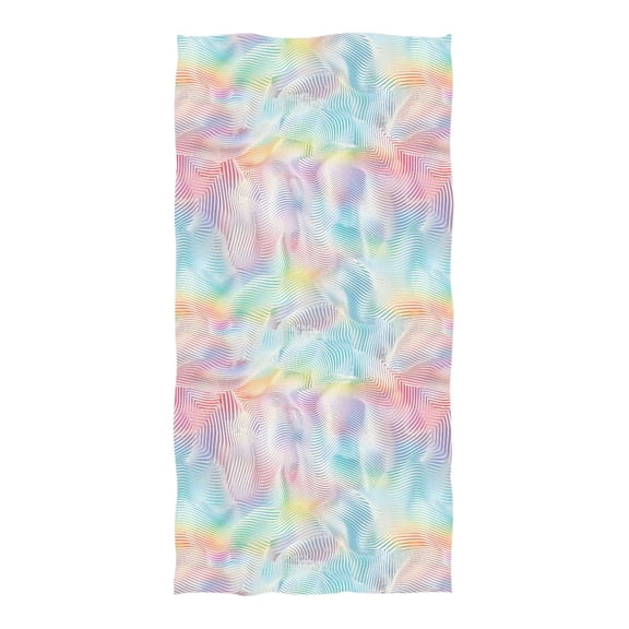 Oversized Beach Towel Extra Large Absorbent Microfiber Bath Towels Soft Quick Drying Colorful Line Waves 74"x37"