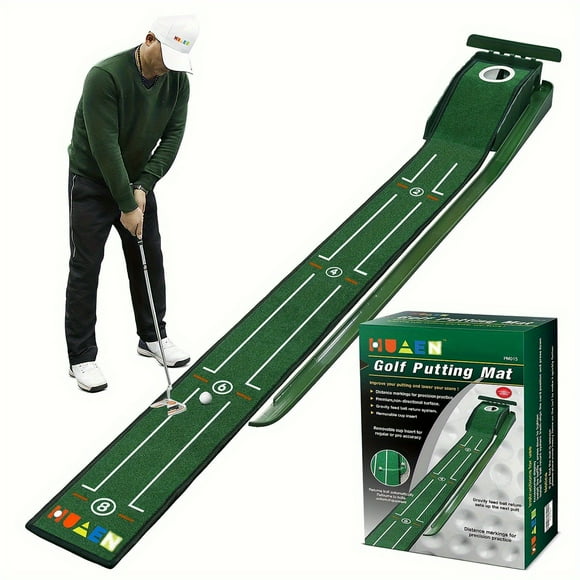 Fisca Putting Green Mat 8.7FT Golf Training Putting Mat with Auto Ball Return for Indoor/Outdoor