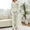 thumbnail image 2 of Top-kevin Womens Pajamas Set Christmas Bows And Stars Pattern Soft Long Sleeve Sleepwear Button Down Sets, 2 of 12
