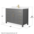 thumbnail image 5 of Wyndham Collection Beckett 48" Wood Single Bathroom Vanity in Dark Gray/Gold, 5 of 6