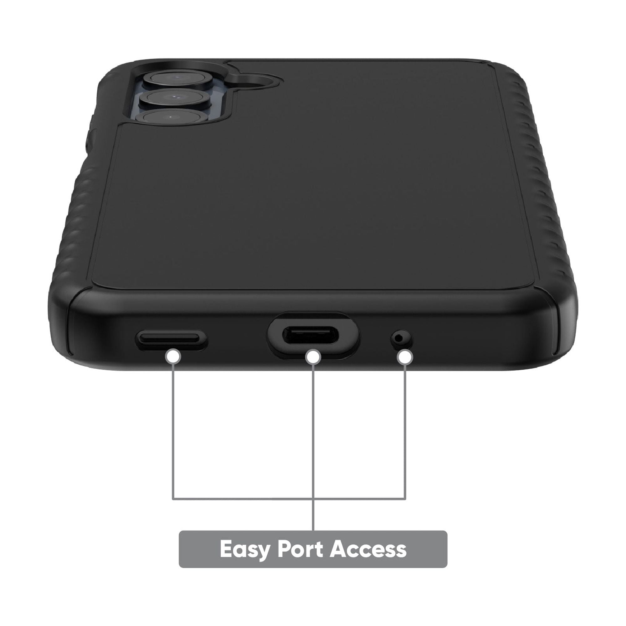 onn. Samsung Galaxy A16 5G Protective Gel Case with Corner Protection, Black, Drop tested to 8 ft./2.44 m