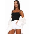 thumbnail image 4 of Sleeveless Camisole Tank Tops for Women Y2K Spaghetti Strap Lace Trim Slim Fit Basic Camisole Shirts ESVI021 Black XL, 4 of 10