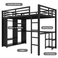 thumbnail image 4 of Bellemave Full Size Loft Bed with Desk and Wardrobe Metal Loft Bed with Storage Shelves Loft Bed Frame with Guardrails for Teens, No Box Spring Needed (Full, Black), 4 of 11