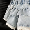 thumbnail image 6 of FAIWAD Girls Pull on Denim Shorts Cute Bowknot Ruffle Denim Shorts Kids Elastic Waist Short Jeans Summer Denim Clothes, 6 of 9