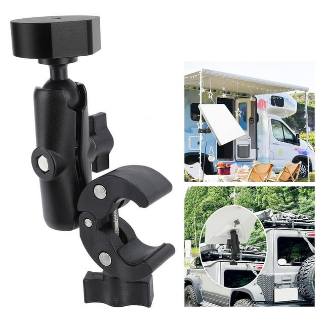 Starlink Mini Support pour Échelle de VR, Support de Pince à Poteau Ajustable pour Satellite Mini, Support de Porte-Toit en Alliage d'Aluminium Starlink, Pince de Support de Montage Starlink pour Voiture, Remorque, Yacht