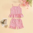 thumbnail image 2 of KPOPLK Toddler Girl Clothes Summer Baby Girl Cute Sleeveless Tank Tops with Bow and Ruffled Shorts 2Pcs Outfits Set(2-3 Years,Light Pink), 2 of 5