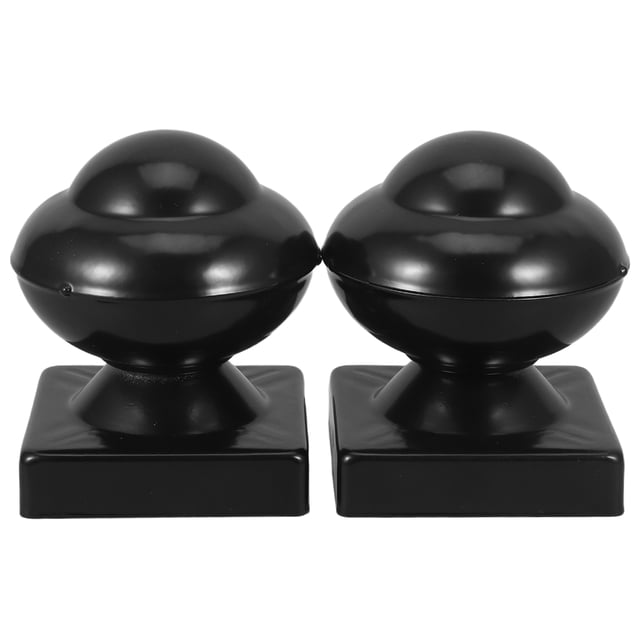 WASHWEPE 2Ud Cubiertas Decorativas Para Postes De Hierro Negro Resistentes Para Y Jardín Exterior