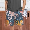 thumbnail image 6 of Men's Pajama Shorts Bottoms with Pockets Soft Lightweight Lounge Sleep Wear Cartoon Funny Octopus, 6 of 6