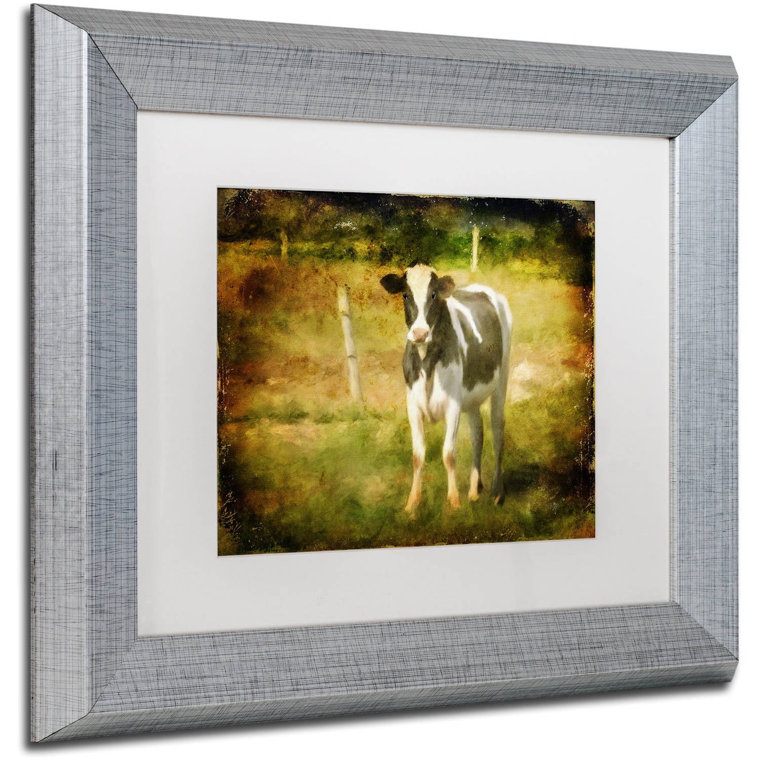 "Handsome Holstein" Canvas Art by Lois Bryan White Matte, Silver Frame