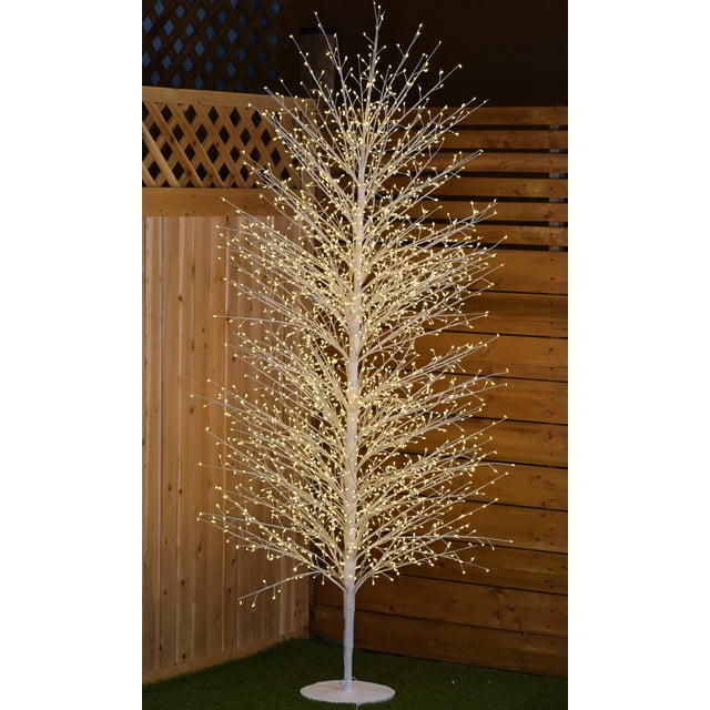 6.8 Ft H White LED Birch Tree 2700 Cool White LEDs Indoor/Outdoor use Christmas Tree Holiday Home Living Roon Decoration
