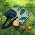thumbnail image 6 of Teal Floral Pattern Vintage Textile Design Picnic Blanket Waterproof Outdoor Beach Blanket Hand-held Pad Suitable for Travel, Camping, Beach, Family Gatherings, 6 of 8