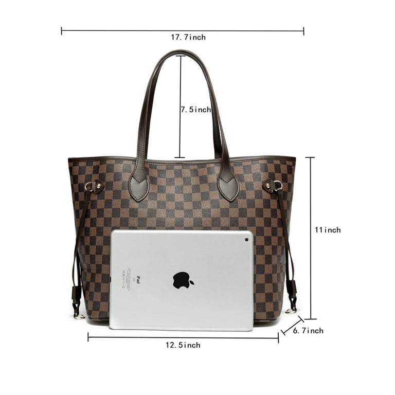 Sexy Dance Womens Checkered Tote Shoulder Bag,PU Vegan Leather