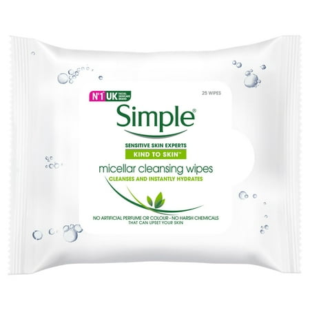 Simple Kind to Skin Micellar Cleansing Wipes 25s Pack of 3 (75 Wipes) C35