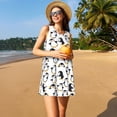 thumbnail image 3 of Balery Cute Penguins Vestidos de verano para mujer con estampado: vestido holgado sin mangas, vestido playero informal y cómodo para días calurosos., 3 of 7