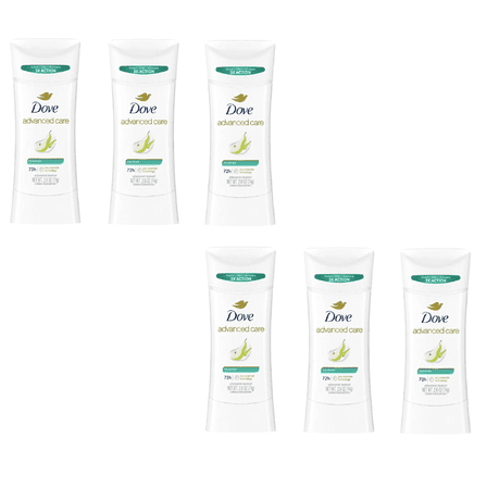 Dove Advanced Care Rejuvenate 72h 3X Action Antiperspirant Deodorant Stick with Pear Scent, 6 Pack