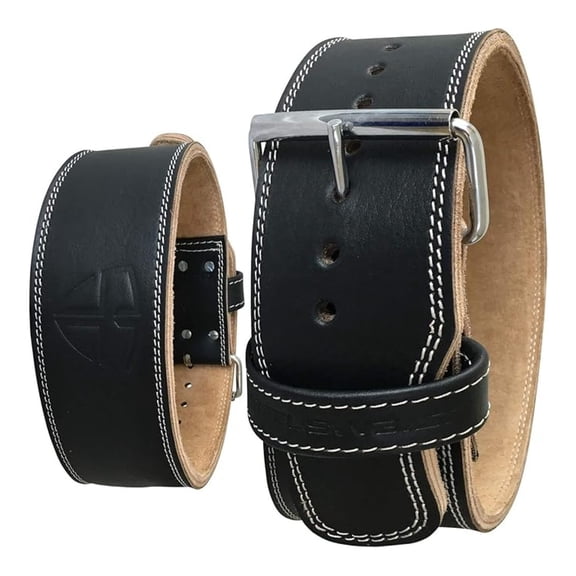 Weight Lifting Belt 4 Inch Leather - Powerlifting Belt for Men Women - Heavy Duty Cowhide Gym Belt - Single Prong Buckle - Medium Texus Size