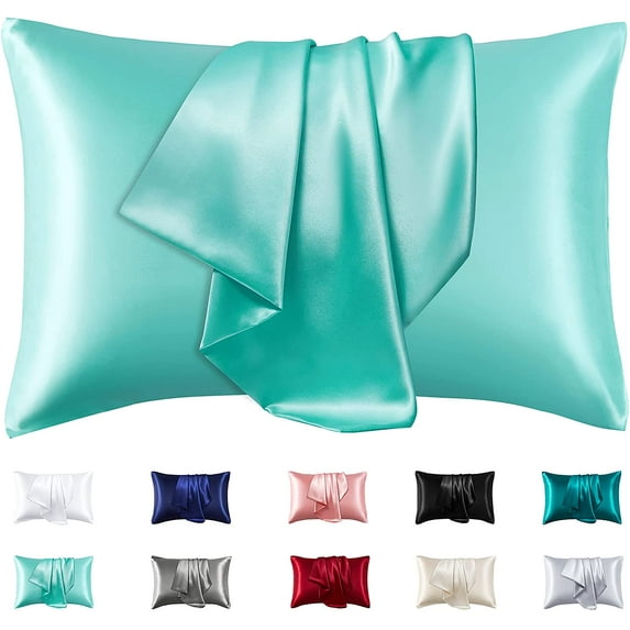 HZKAICUN Satin Pillowcases for Hair and Skin, Airy and Silky Pillow Cases with Envelope Closure - 2-Pack