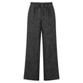 thumbnail image 4 of Glisme Women's Pants Solid Color Elastic Waist With Pockets Summer Casual Women Wide Leg Trousers Size M Black, 4 of 4