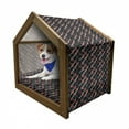 thumbnail image 1 of African Pet House, Grunge Pattern Plaid Style with Bohemian Influences Native and Hipster, Outdoor & Indoor Portable Dog Kennel with Pillow and Cover, 5 Sizes, Multicolor, by Ambesonne, 1 of 5