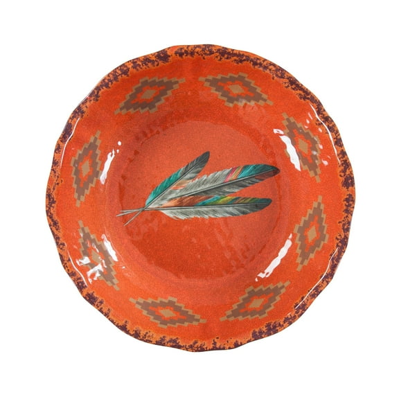 HiEnd Accents Feather Design Melamine Serving Bowl, 1 pc