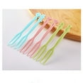 thumbnail image 5 of 50pcs Fruit Fork Disposable Plastic Fork Two Tooth Fork Dessert Cake Fork, Household Essentials, 5 of 7