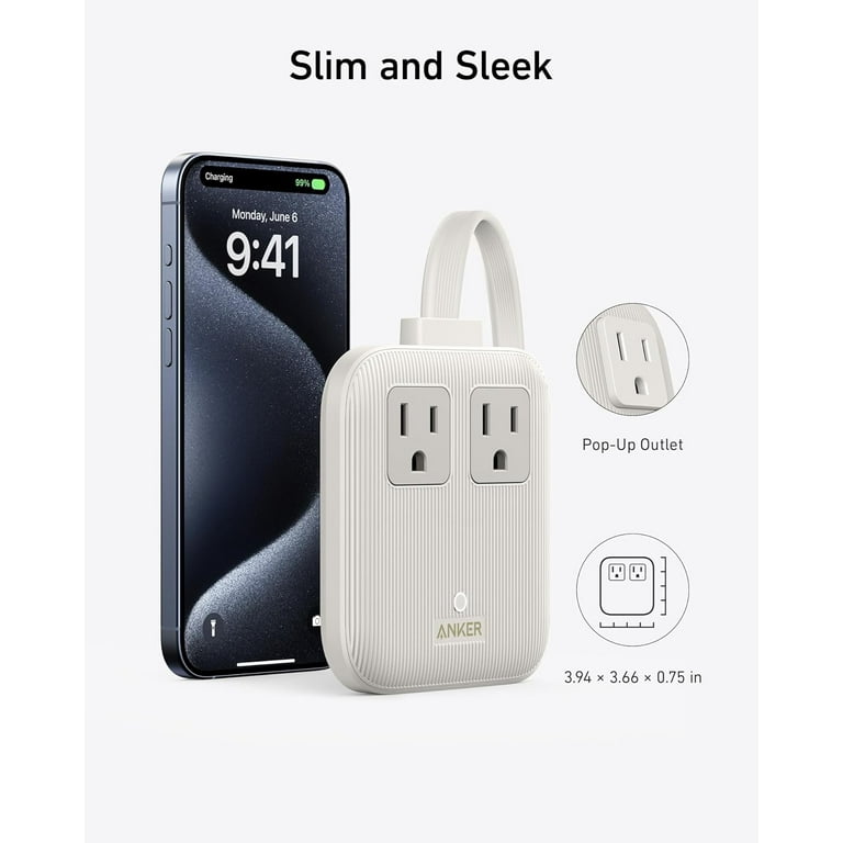 Anker Nano Charging Station(67W Max), 6-in-1 USB C Power Strip for iPhone 14/13&MacBook, with Flat Plug and 5ft Thin Undetachable Extension Cord, 2 Anker Nano Charging Station(67W Max), 6-in-1 USB C Power Strip for iPhone 14/13&MacBook, with Flat Plug and 5ft Thin Undetachable Extension Cord, 2