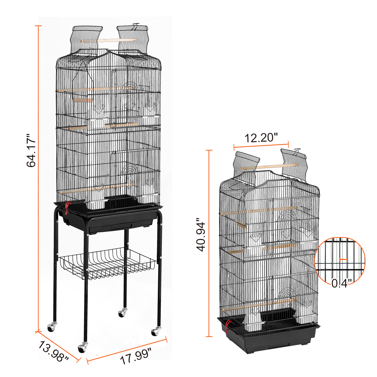 KFFKFF 62 Inch Large Bird Aviary with Mobile Base photo 3
