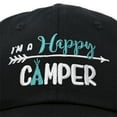 thumbnail image 4 of DALIX Womens Happy Camper Hat Soft Cotton Camping Caps in Black - Teal, 4 of 6
