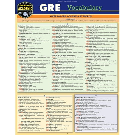 GRE Vocabulary : a QuickStudy Laminated Reference Guide (Edition 1) (Other)
