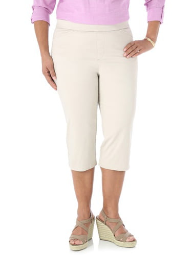Women's Plus-Size Pull On Capri Pants - Walmart.com