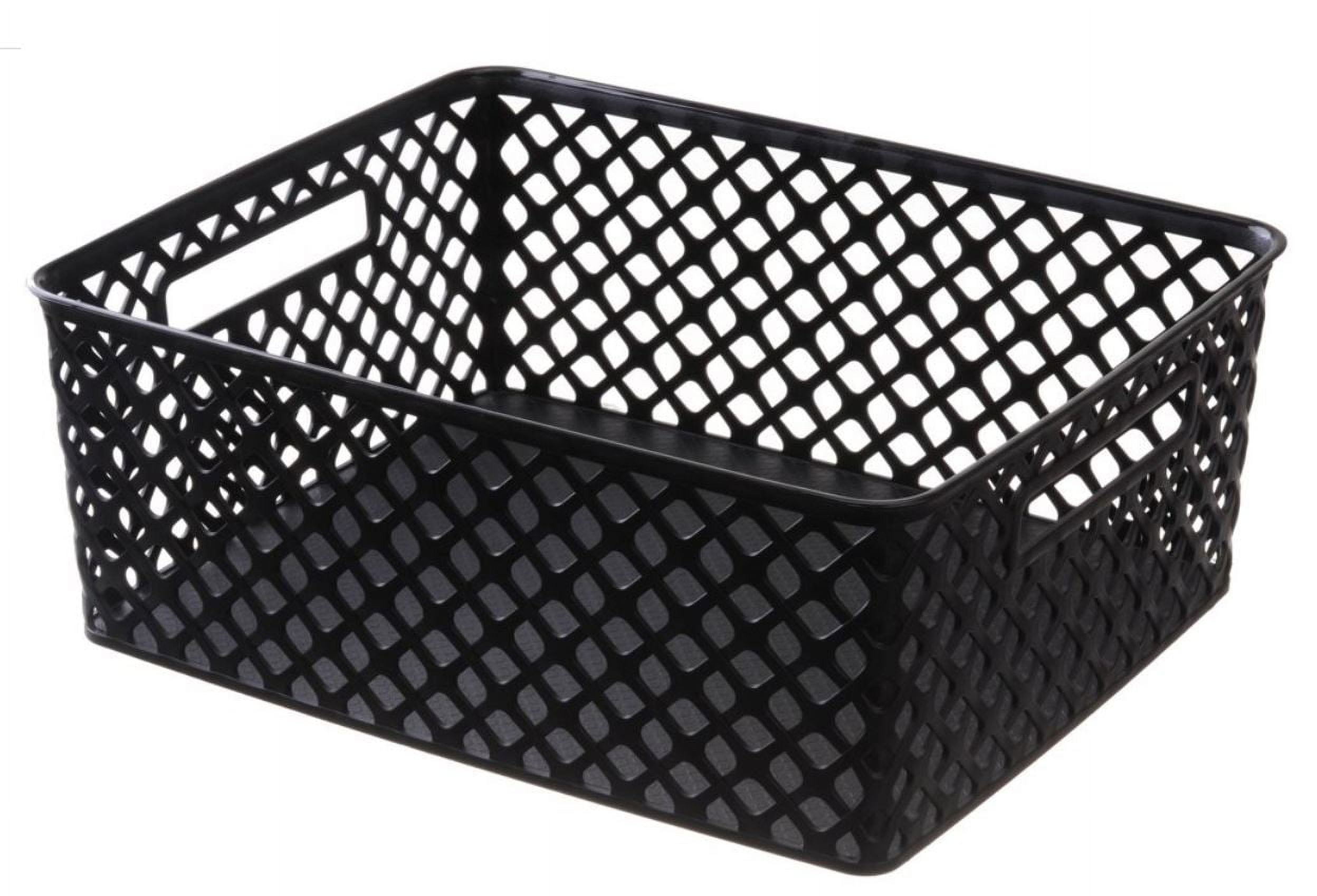 Mainstays Large Decorative Plastic Mesh Basket, 4 Pack, White