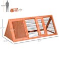 thumbnail image 3 of PawHut 47" Triangular Wooden Rabbit Hutch Bunny Guinea Pig House Small Animal Cage Backyard Garden Habitat, 3 of 10